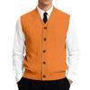 Men's V-Neck Sleeveless Knit Cardigan Vest