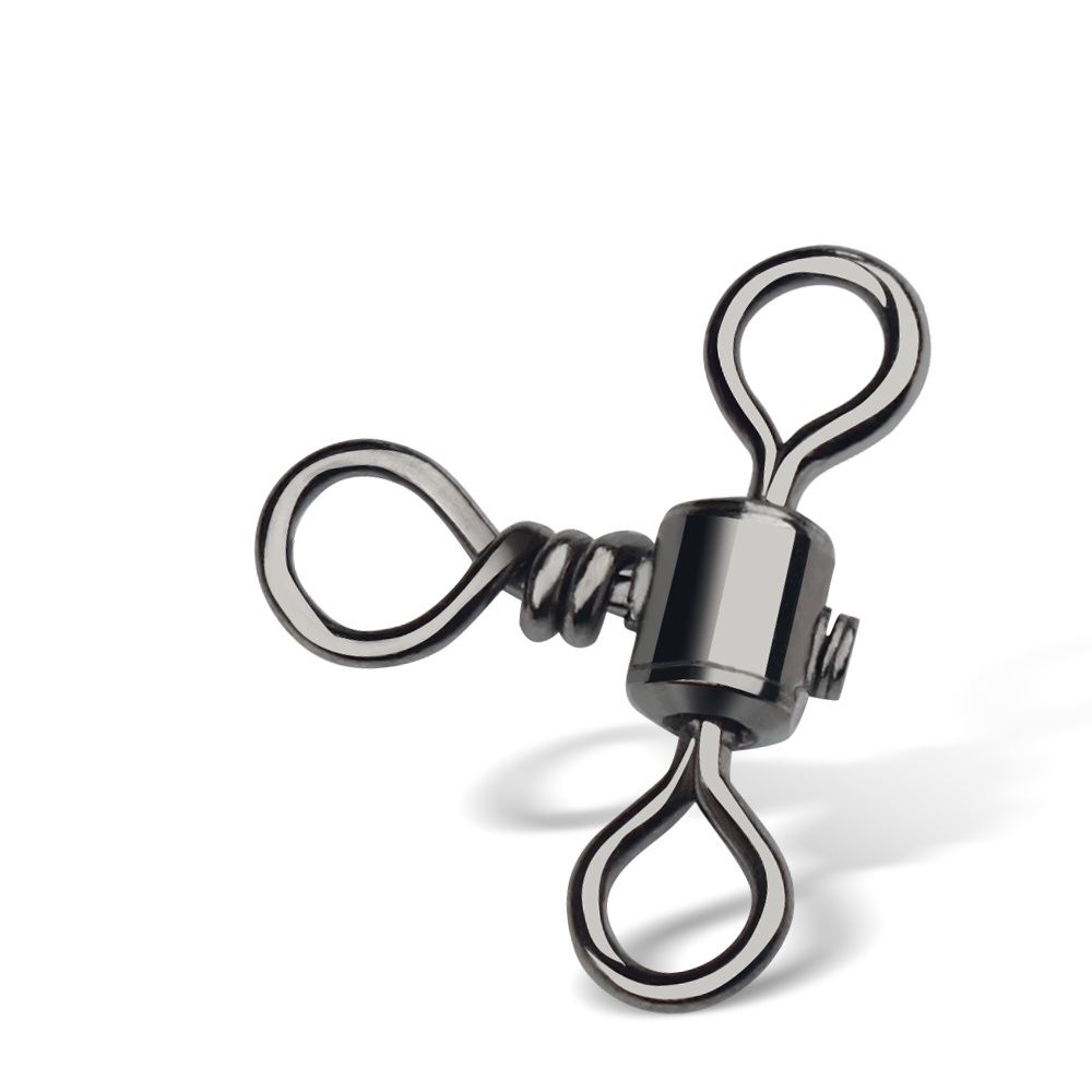 Trident Bearing Barrel Cross Line 3 Way Bearing Swivel T-shape Fishing Swivels Fishhook Connector