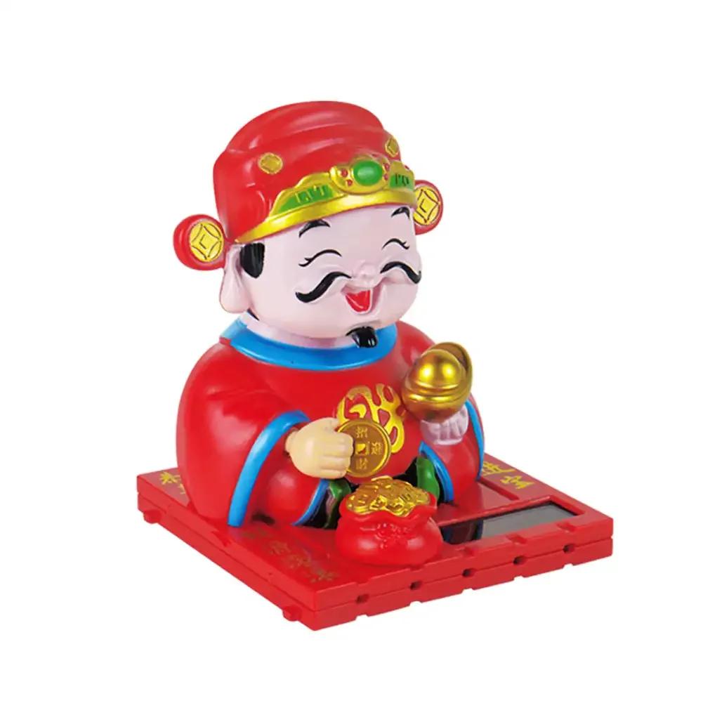 Креативное украшение салона автомобиля Украшение с использованием солнечной энергии Качающаяся голова Форма Богатства Мультяшный подарок Украшение