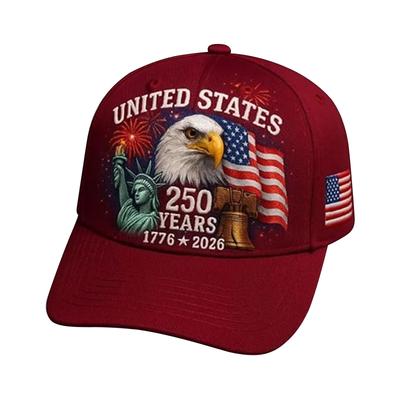 Кепка к 250-летию США Регулируемая Ретро Стирка Патриотическая Кепка Шляпа-дань 250-летию США для Мужчин Женщин