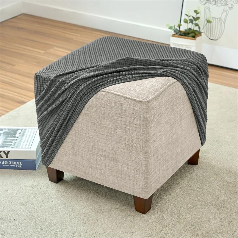 1 шт. флисовый квадратный чехол для пуфа, эластичный чехол для пуфа, эластичный универсальный протектор для подставки для ног для декора гостиной