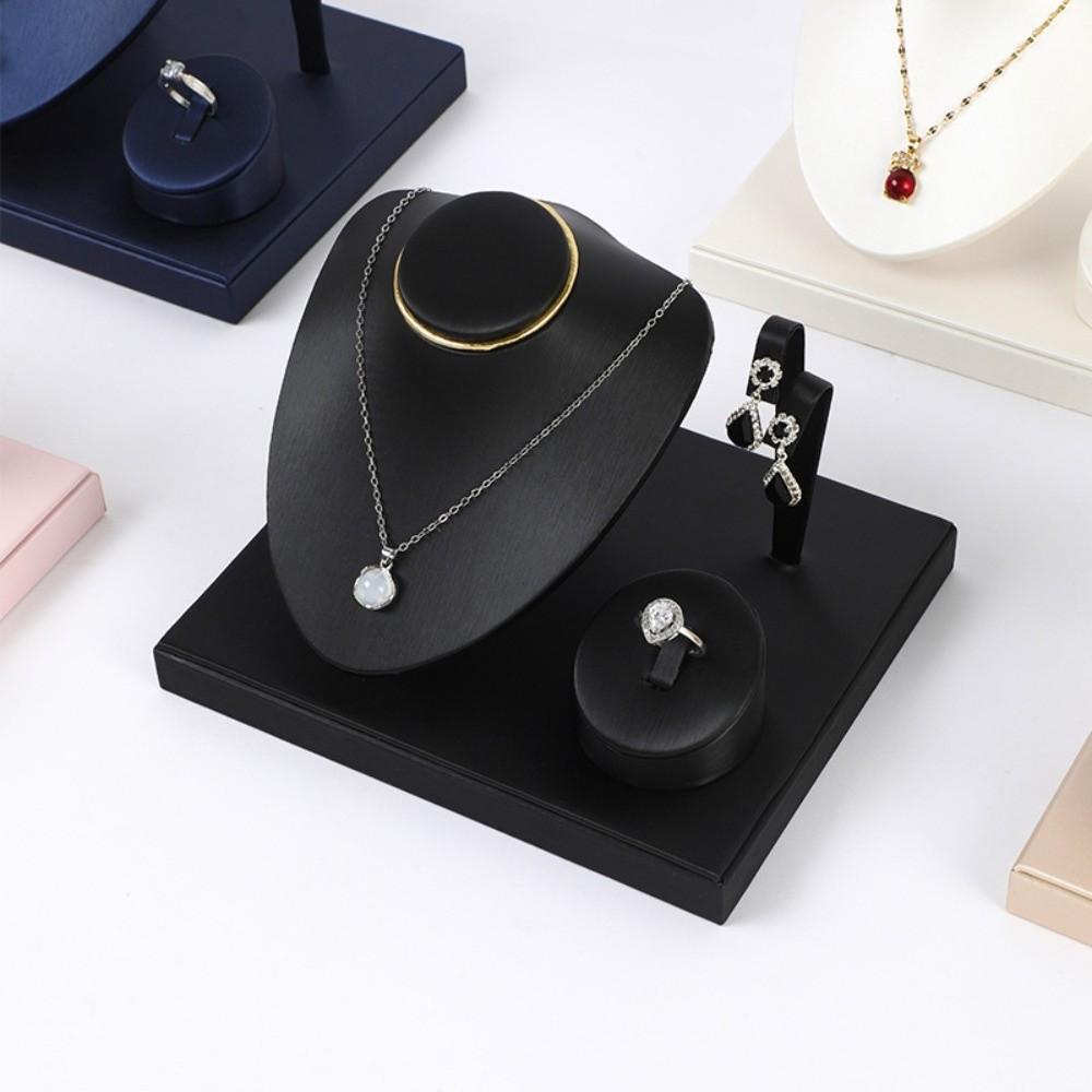 Multi-purpose Necklace Display Storage Stand PU Leather Counter Showcase Props Photography
