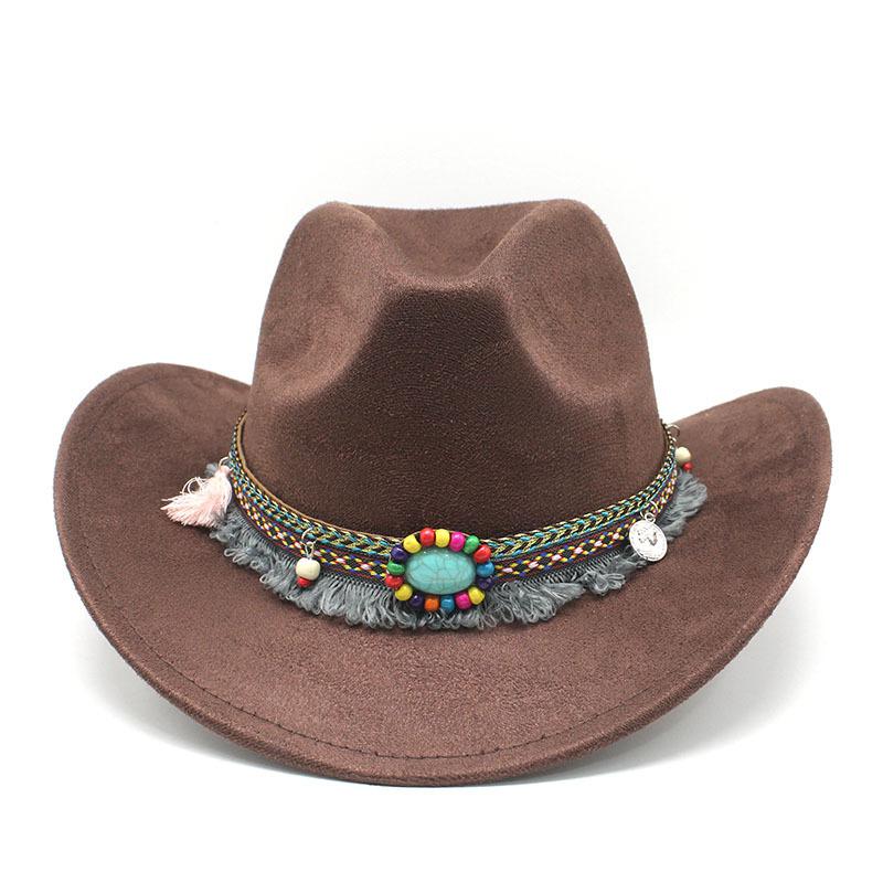 Замшевая шляпа Jazz Hat Western Cowboy Hat Men's British Gentleman's Top Hat Big Brim Outdoor Sun Hat