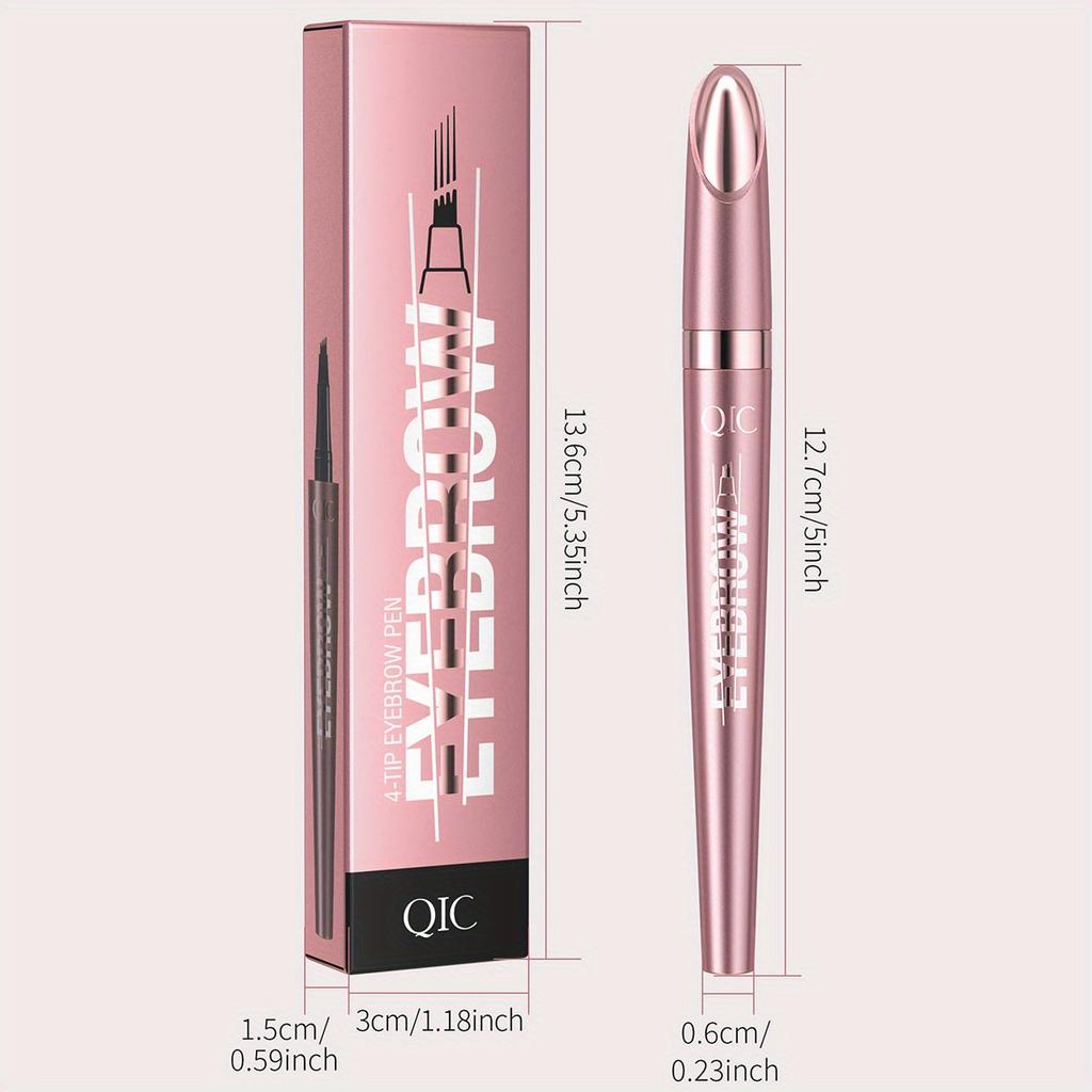 Four Forked Eyebrow Pencil Wild Eyebrow Waterproof Sweatproof Smooth Non Smudge Liquid Eyebrow Pencil Eyebrow Contour Pencil Women's Makeup 4 Colors