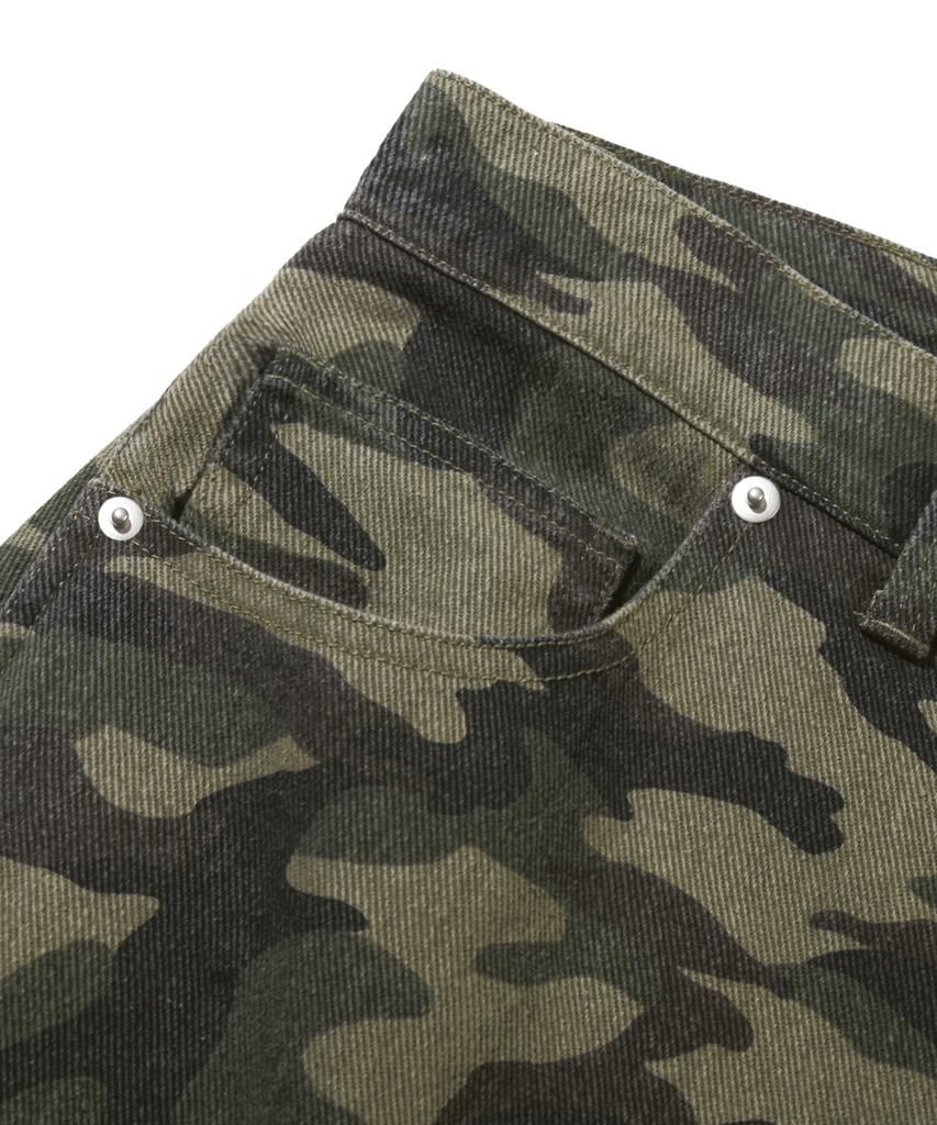 TRILLION Camo Wide Curved Cotton Pants_Deep Khaki