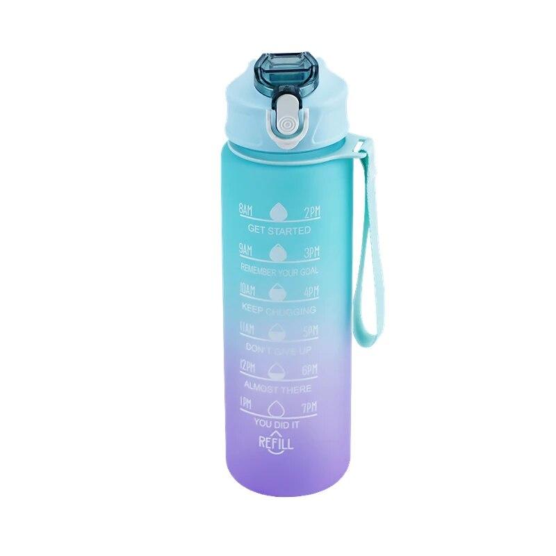 900ML Sports Water Bottle with Time Marker Leak-proof Cup Motivational Portable Water Bottle for Outdoor Sport Fitness BPA Free