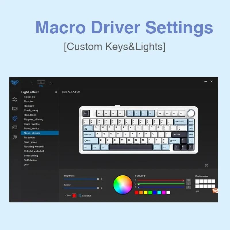 AULA F75 Customized USB 2.4GHz Wireless Three-Mode Mechanical Keyboard PBT Hot Plug Full Key Projection Customizable Gasket New