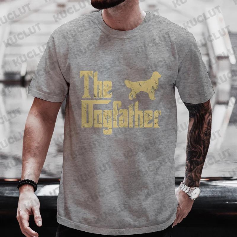 Casual T-Shirt for Men Funny The Dog Father Golden Retriever Godfather Oversized Mens T-Shirt Funny Fashion Summer Clothes