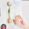 Originality Mini Magnetic Vase Cute Style Solid Wood Glass Test Tube Vase Flower Arrangement Fridge Magnet Decor Flower Vases