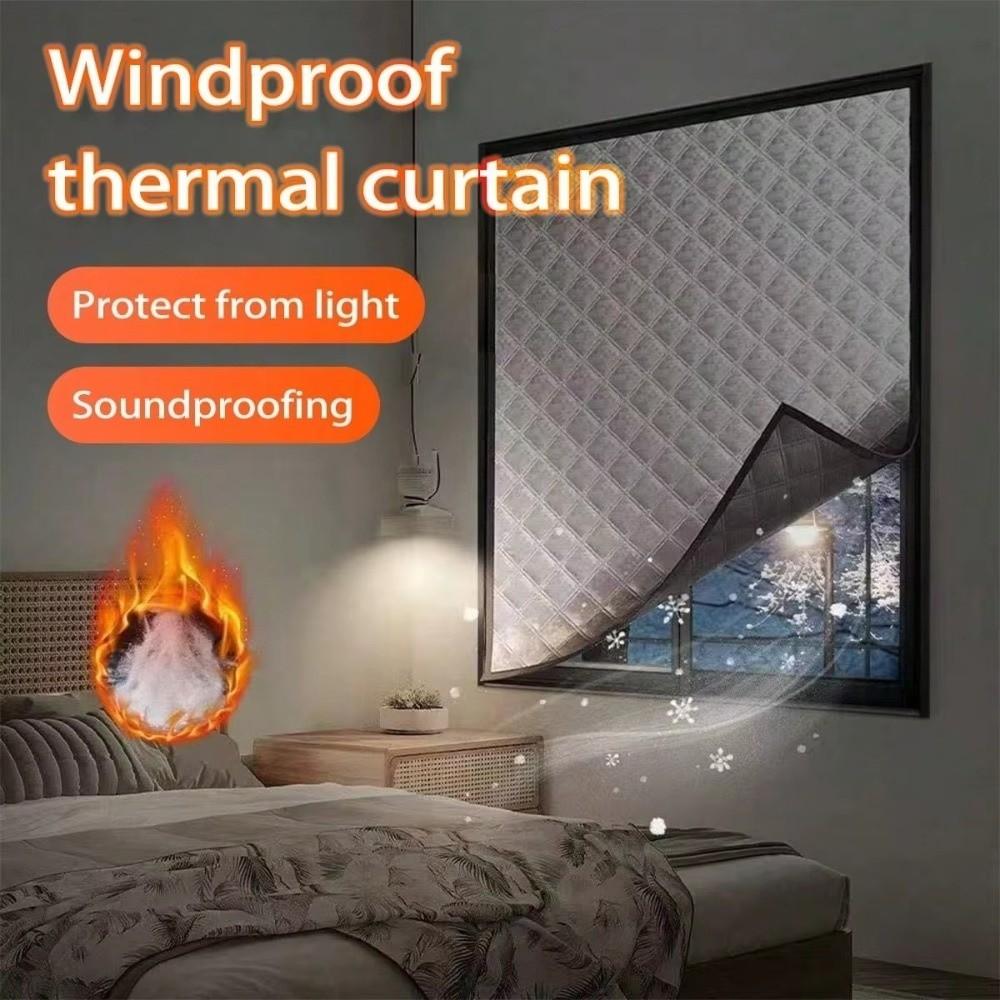 Self-Adhesive Soundproof Curtains Windproof Winter Warm Curtains Sealed Window Film Door