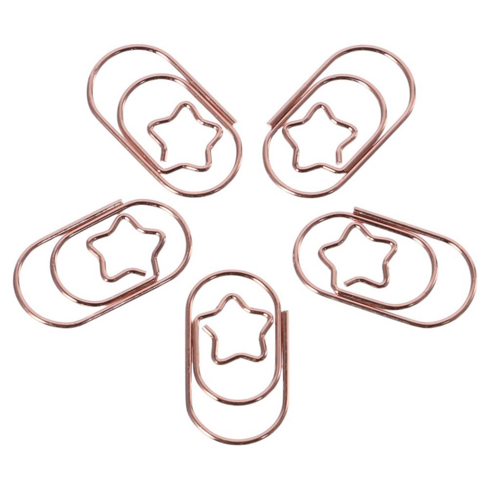 50PCS Metal Bookmark Star Shaped Memo Clips Set Home Binder Clips
