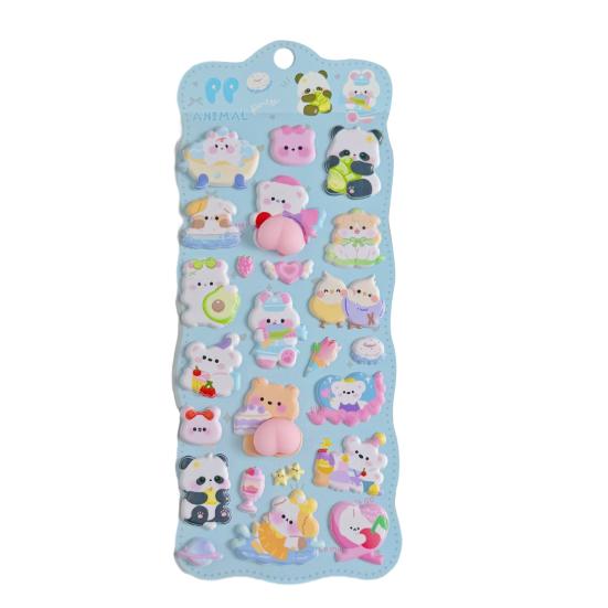 Милые 3D Пухлые Наклейки Каваи 3D Пузырчатые Поролоновые Наклейки Пухлые Сквиши Наклейки с Мишками и Зайчиками для Чехла Телефона Блокнота Скрапбуков DIY Поделок