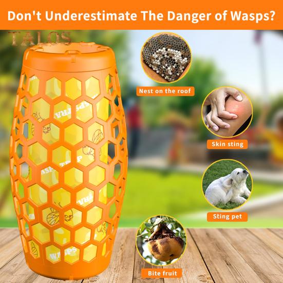 1 пара ловушек для ос, экологически чистые, яркие, легко устанавливаются, для внутреннего и наружного использования, подвесные бумажные ловушки для ос и пчел