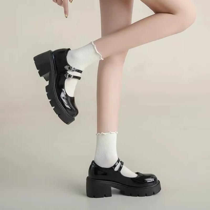 Туфли Mary Jane Small Leather, женские мокасины на толстой подошве, ретро-лакированные туфли на высоком каблуке в японском стиле JK Uniform Single Shoes