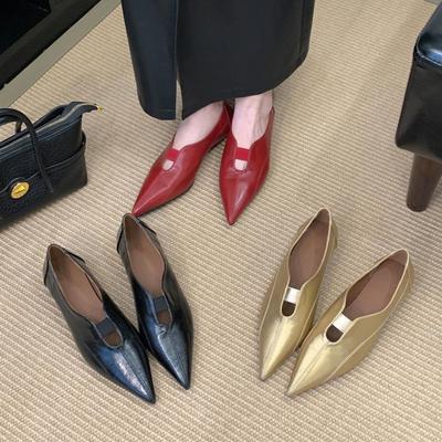 Мода Bailamos Новые Женские Балетки Мода Острый Носок Неглубокие Слипоны Элегантные Туфли Балетки Мягкий Плоский Каблук Платье Одинарные Туфли