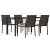 VidaXL Garden Dining Set 5 Pcs Cushions Wicker Steel 3186961