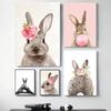 1 шт. Горячая банка Eckart Wow The Animals Rabbit Bubble Gum Art Poster HD Posters Home Room Bar Cafe Decor Art Wall Painting Picture