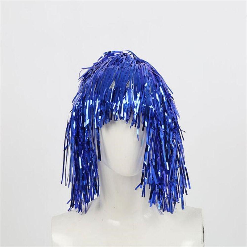 Glitter Foil Tinsel Wigs Fancy Dress Shiny Party Wig Tassel Halloween Colored Wig