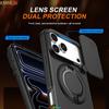 Магнитный чехол-подставка с кольцом для iPhone 17 Pro Max Защита сдвижной крышки объектива камеры ТПУ-каркас Пластиковая задняя крышка