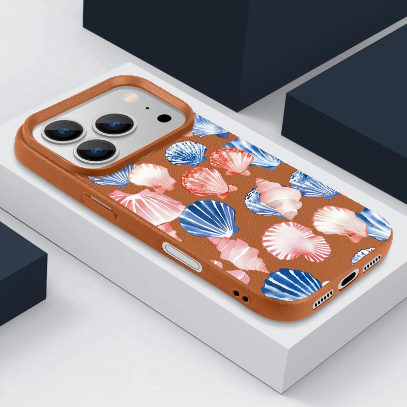 Красочный чехол для телефона 'Морской парк' для iPhone 17 16 Pro Max, роскошная матовая силиконовая крышка с текстурой кожи для iPhone 15 14 13 Pro Max 11 16e 17e