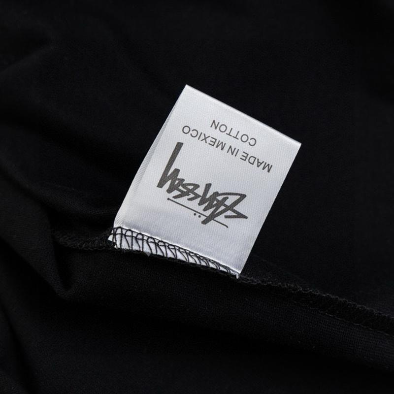 Stussy Летняя новая футболка с круглым вырезом из высококачественного хлопка 2025 года для мужчин и женщин с принтом доски для серфинга, парная футболка