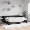 VidaXL Daybed with Trundle Bed and Mattress Black 80x200 Cm Fabric 3197441