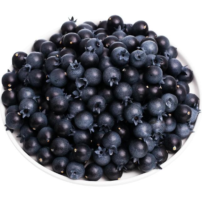 Crafare 60Pcs Artificial Blueberries - Lifelike 0.6" Frosted Fake Blueberry, Fake Fruit for Store Displays, Cake Shops, Vase Fillers & Photography