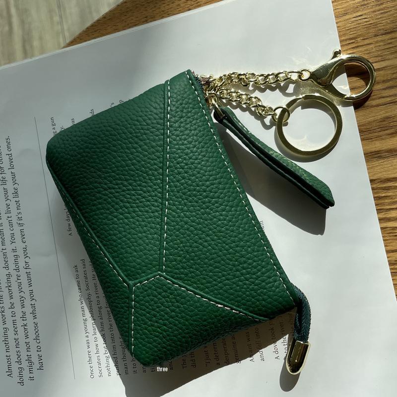 Cowhide Women's Zipper Coin Pouch - Multifunctional Small Purse & Key Holder