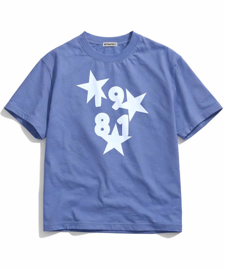 NP STUDIO 1981 Star Oversized Short Sleeve T-Shirt [ Dust Blue ]