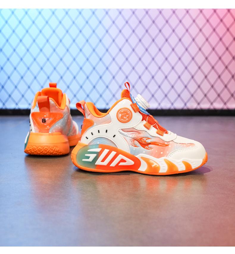 Амортизирующие кожаные баскетбольные кроссовки для мальчиков | Нескользящие, легкие спортивные кроссовки для детей старшего возраста, Осень/Зима 2025