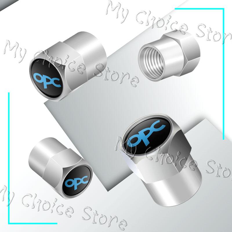 4Pcs OPC Line Emblem Metal Car Tire Valve Caps Wheel Stem Air Dust Covers For Opel Vauxhall Astra G H J K F Corsa Mokka Zafira