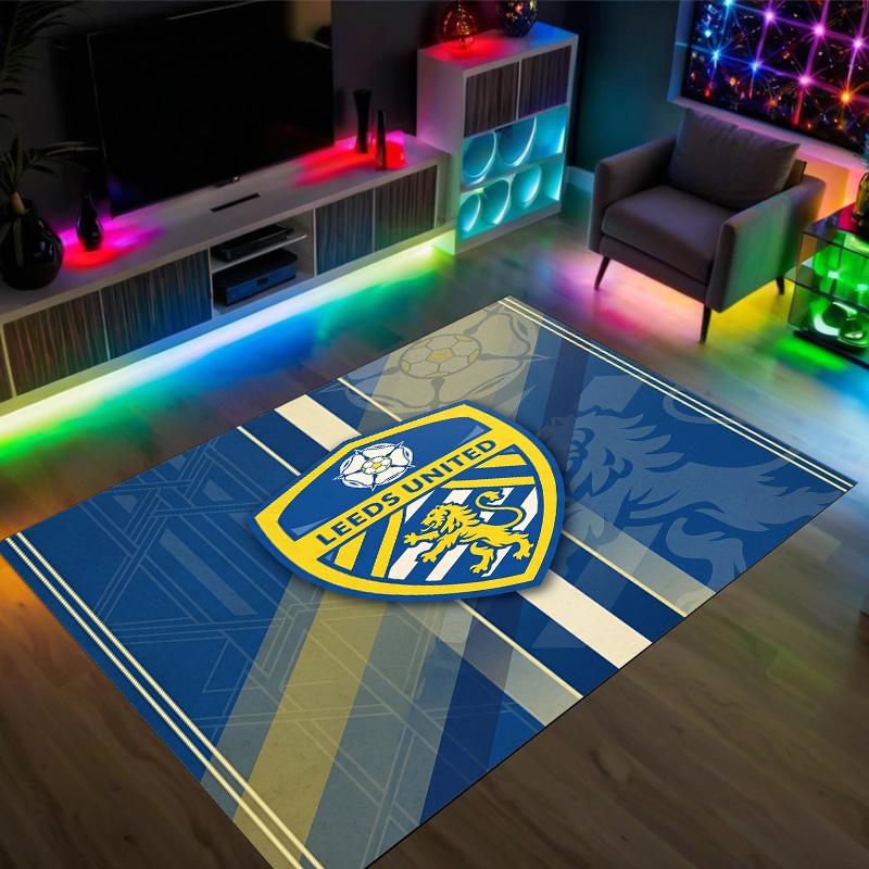 Leeds United Design Crystal Velvet Carpet Cozy Non?Slip Printed Rug For Bedroom Living Room Entrance