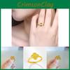 Gold Brass Stylish Plated Lucky Clover Ring Adjustable Size Perfect Gift For Her