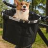 Foldable Bicycle Front Basket Aluminum Zinc Zinc Alloy Frame Mountain Bike Bags Pet Dog Carry Pouch  Outdoor