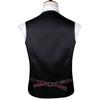 Fashion Mens Suit Vest Red Blue Paisley Waistcoat Tie Hanky Cufflinks Set  for Wedding