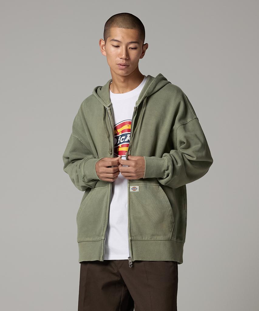 Dickies Базовая толстовка на молнии с garment-dyed окрашиванием Оливковый