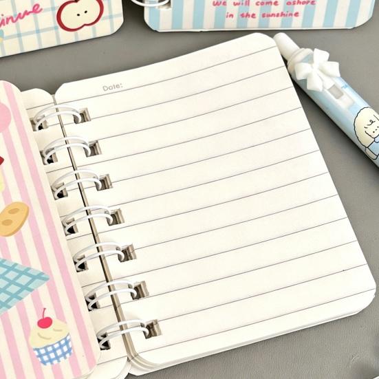 4 шт. Мини-спиральные блокноты Гладкое письмо Карманный размер Блокноты для заметок 3,15x4 дюйма Милая обложка с мультяшными животными Утолщенная бумага, устойчивая к протеканию чернил Подарки для студентов