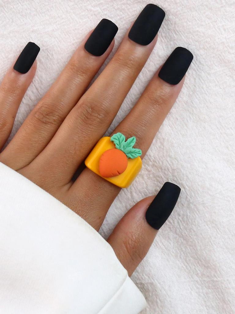 Кольцо с фруктами из мультфильма, женское модное корейское кольцо с милыми животными из смолы, набор акриловых колец, подарок на Рождество, день рождения, ювелирные изделия для девочек