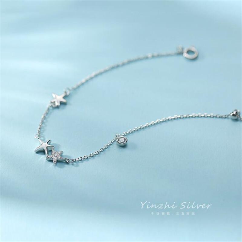 Новый темперамент мода изысканная морская звезда 925 стерлингового серебра ювелирные изделия личность вселенная звездные популярные браслеты Sb223