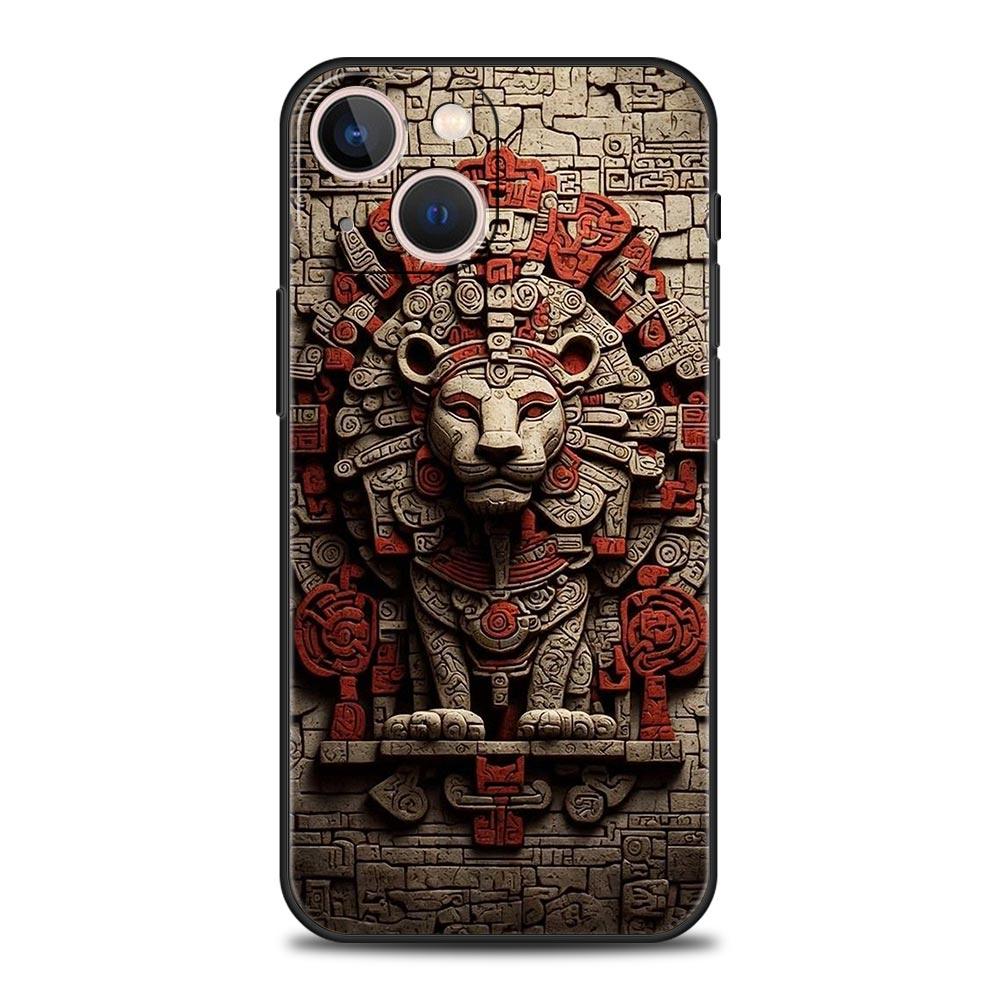 Vintage Totem Painting Phone Case Cover for iPhone 17 16 15 14 13 12 11 Pro Max 17 Air Plus Shockproof Soft TPU Shell Fundas Bag