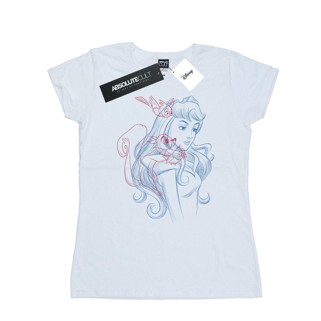 Disney Womens/Ladies Aurora Animals Sketch Cotton T-Shirt