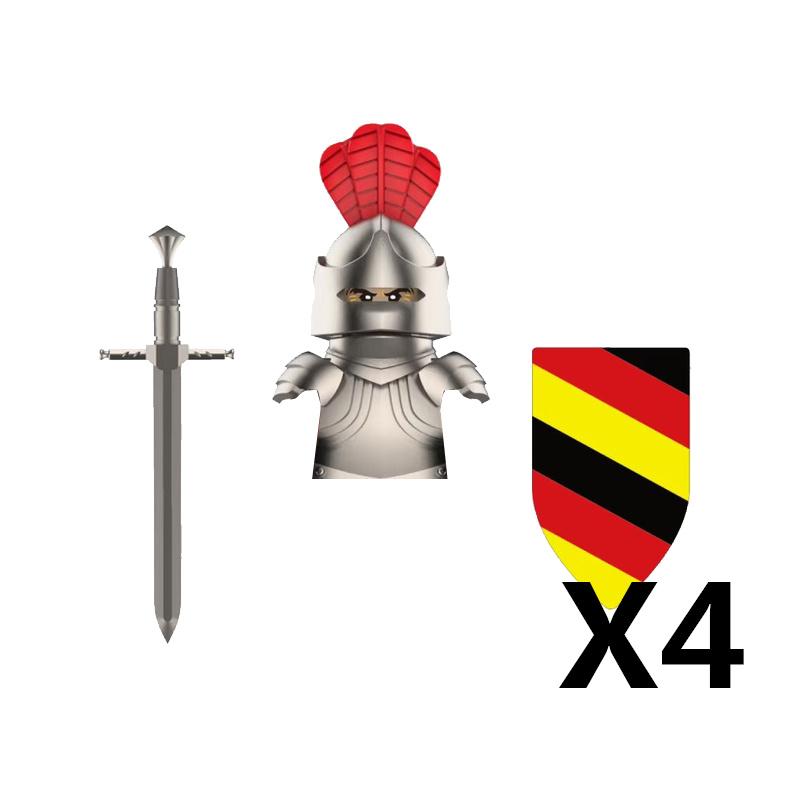 Средневековый Замок Солдат Фигурки Действия Строительные Блоки Дракон Аниме Рыцарь Аксессуар Боевой Конь Ополчение Шлем Щит Игрушка Подарок S015