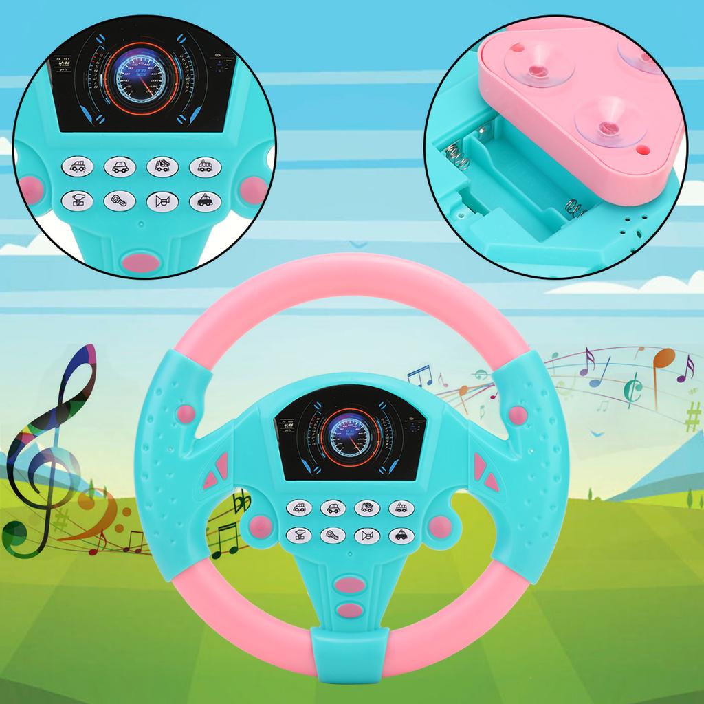 Детский развивающий руль Copilot Music для детей, интеллектуальная игрушка (Розовый Синий)