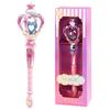 Led Light Up Crown  Wand  Toy, With Crystal Ball Handle Electric Luminous Music Rotating Flashing