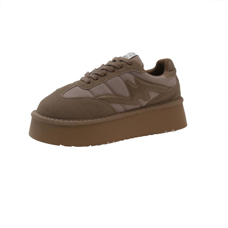 Туфли на платформе Niche Platform Platform Shoes 2024 Осень Новые ретро-матовые кроссовки Sense of All Casual Lace-up