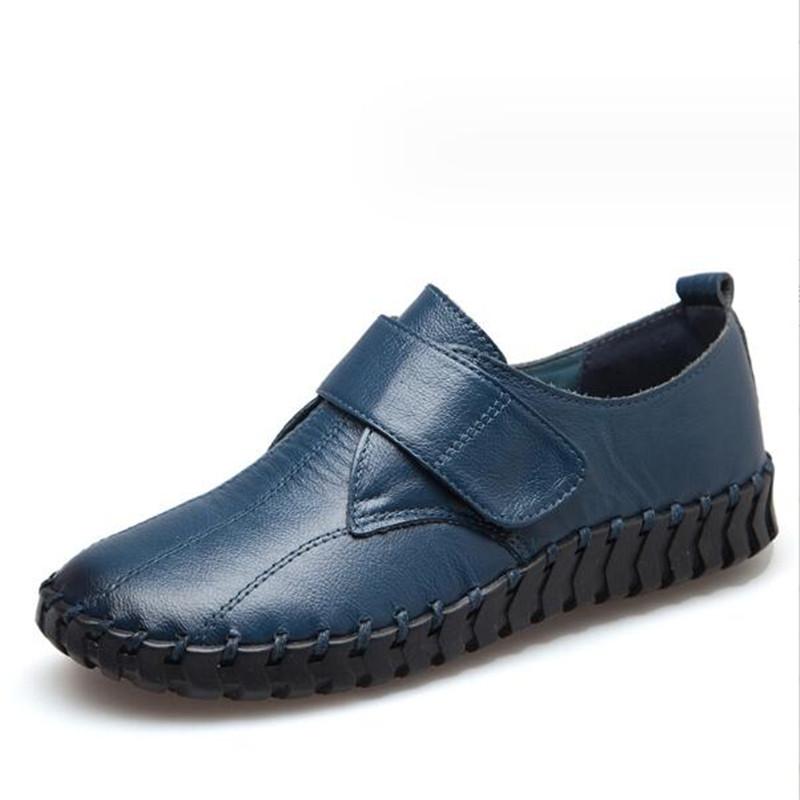 Женская обувь ручной работы 2024 Весна Ретро Натуральная кожа Туфли на плоской подошве Женские Мягкая подошва Повседневная обувь Обувь Размер 35-42