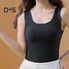 Autumn Winter DE Velvet Thermal Vest U Neck Sleeveless Tank Top Solid Color Seamless Warm Underwear Bottoming Tops
