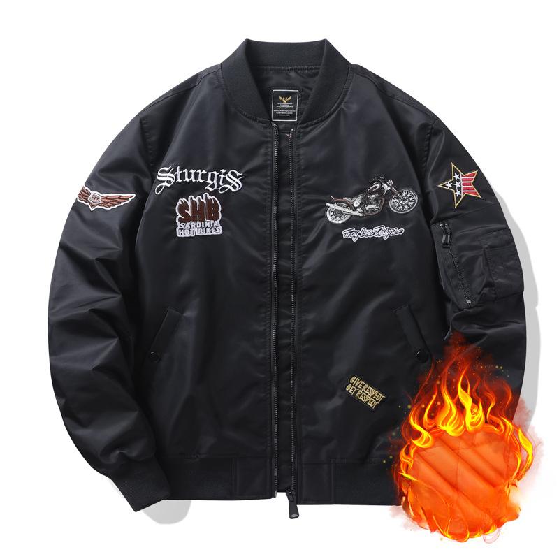 Весна и осень новая куртка-бомбер мужская тяжелая промышленная вышитая куртка для мотоциклистов бейсбольная рабочая куртка