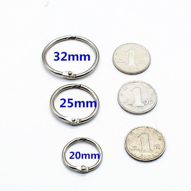 5 шт. 20-50 мм металлические обручи для книг с отрывными листами, открывающееся кольцо, шарнир, защелкивающееся уплотнительное кольцо, брелок для ключей, принадлежности для фотоальбома