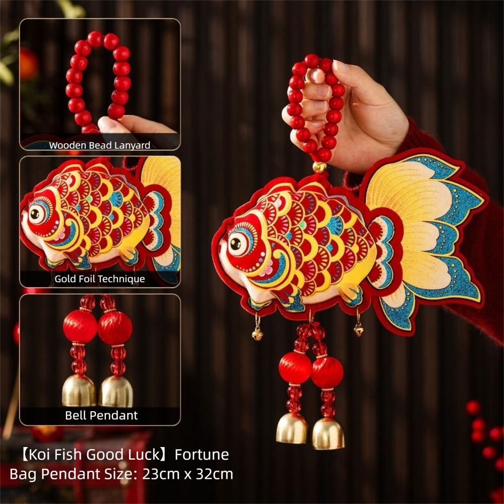 Bell Pendant Festive Ornaments Wooden Bead Lanyard Year Of The Horse  Living Room
